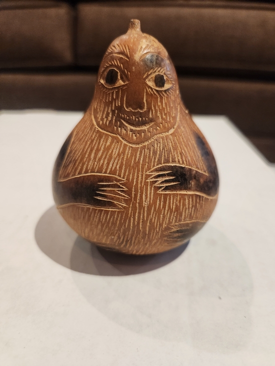The Unbranded Brand Other - VTG Monkey Gourd Folk Art Hand Carved Etched Peruvian Decor Nature